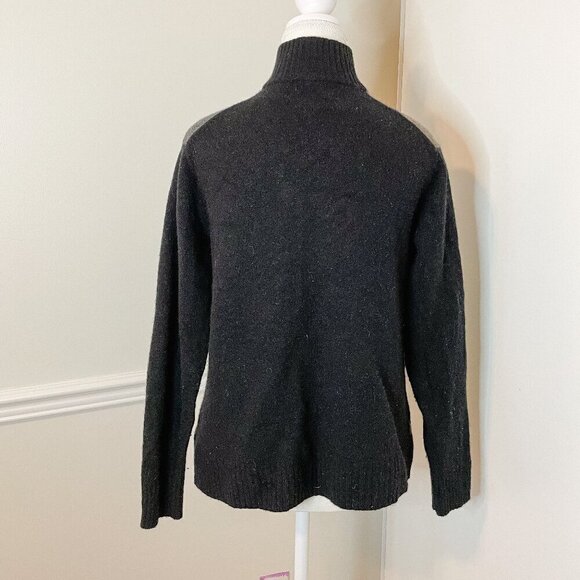 Mantles Wool Cashmere Front Zip Argyle Sweater Small - Picture 2 of 7